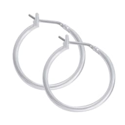 Studex Just Hoops 19Mm Hoop Earring Rhodium 1 Pair