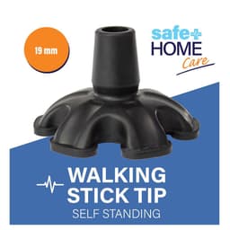 Safe Home Care Self Standing Walking Stick Tip Flexible 19Mm 1 Pack