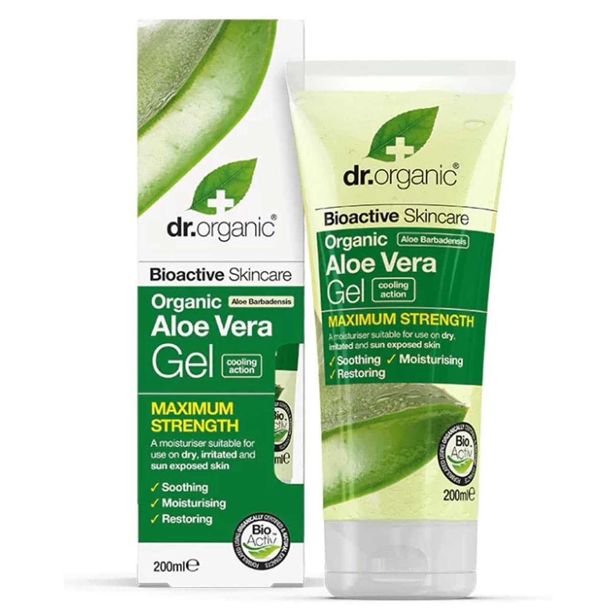 Dr Organic Aloe Vera Gel Maximum Strength 200Ml