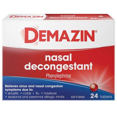 Demazin Nasal Decongestant 24 Tablets