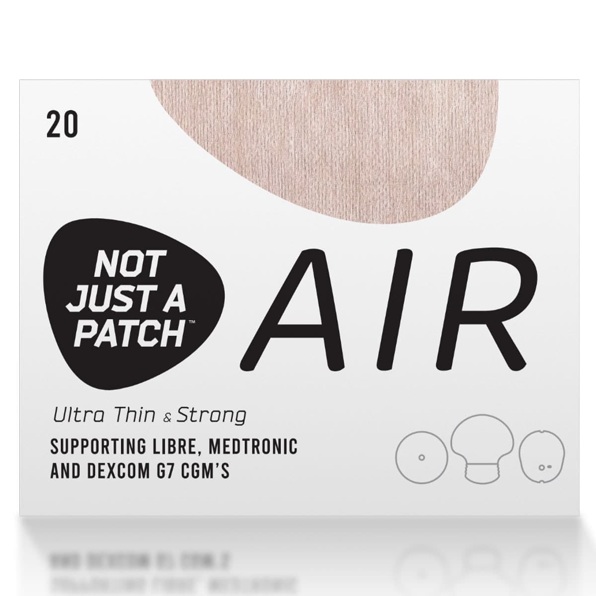 Not Just A Patch Cgm Sensor Patch Air Tan 20 Pack