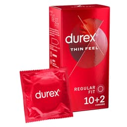 Durex Thin Feel Latex Condoms Regular Fit 10 + 2 Pack