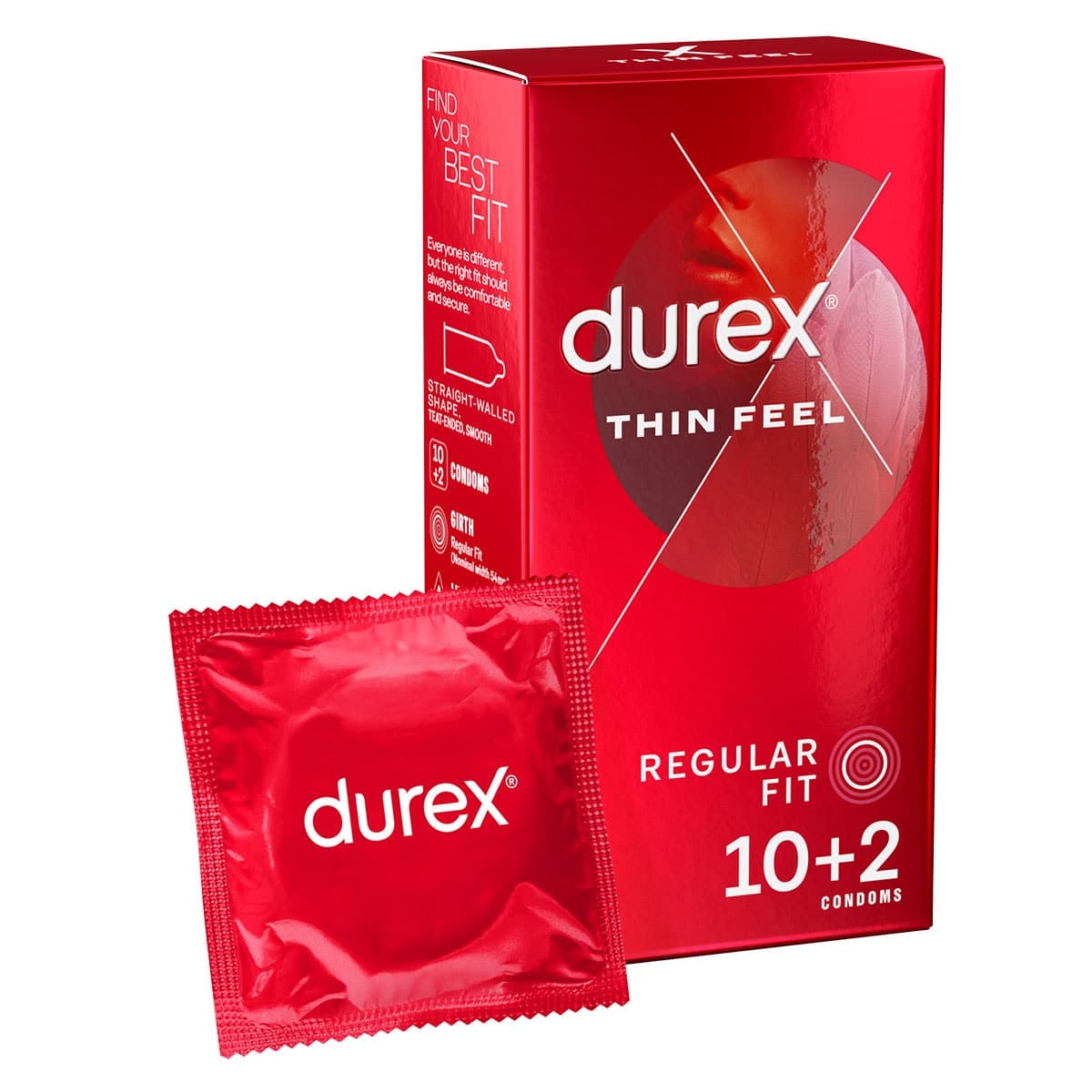 Durex Thin Feel Latex Condoms Regular Fit 10 + 2 Pack