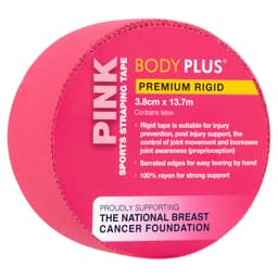 Body Plus Premium Rigid Sports Strapping Tape Pink 3.8Cm X 13.7M