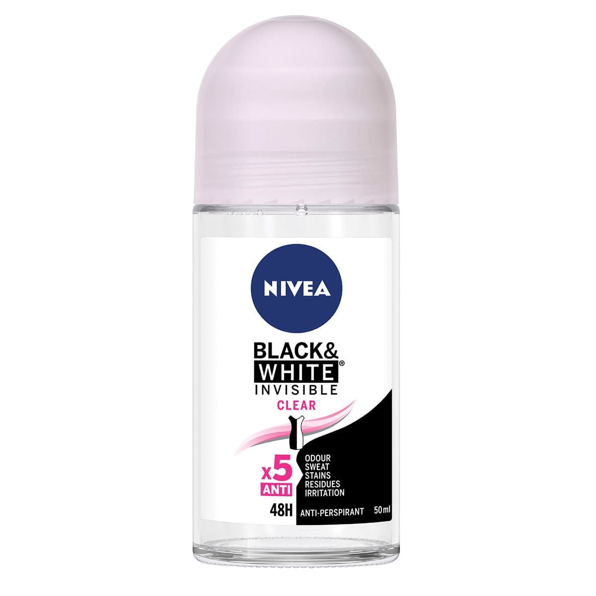 Nivea Invisible Black & White Clear Roll-On Deodorant 50Ml