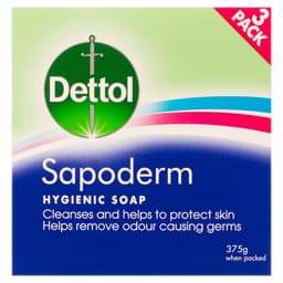 Dettol Sapoderm Hygienic Soap 125G X 3 Pack