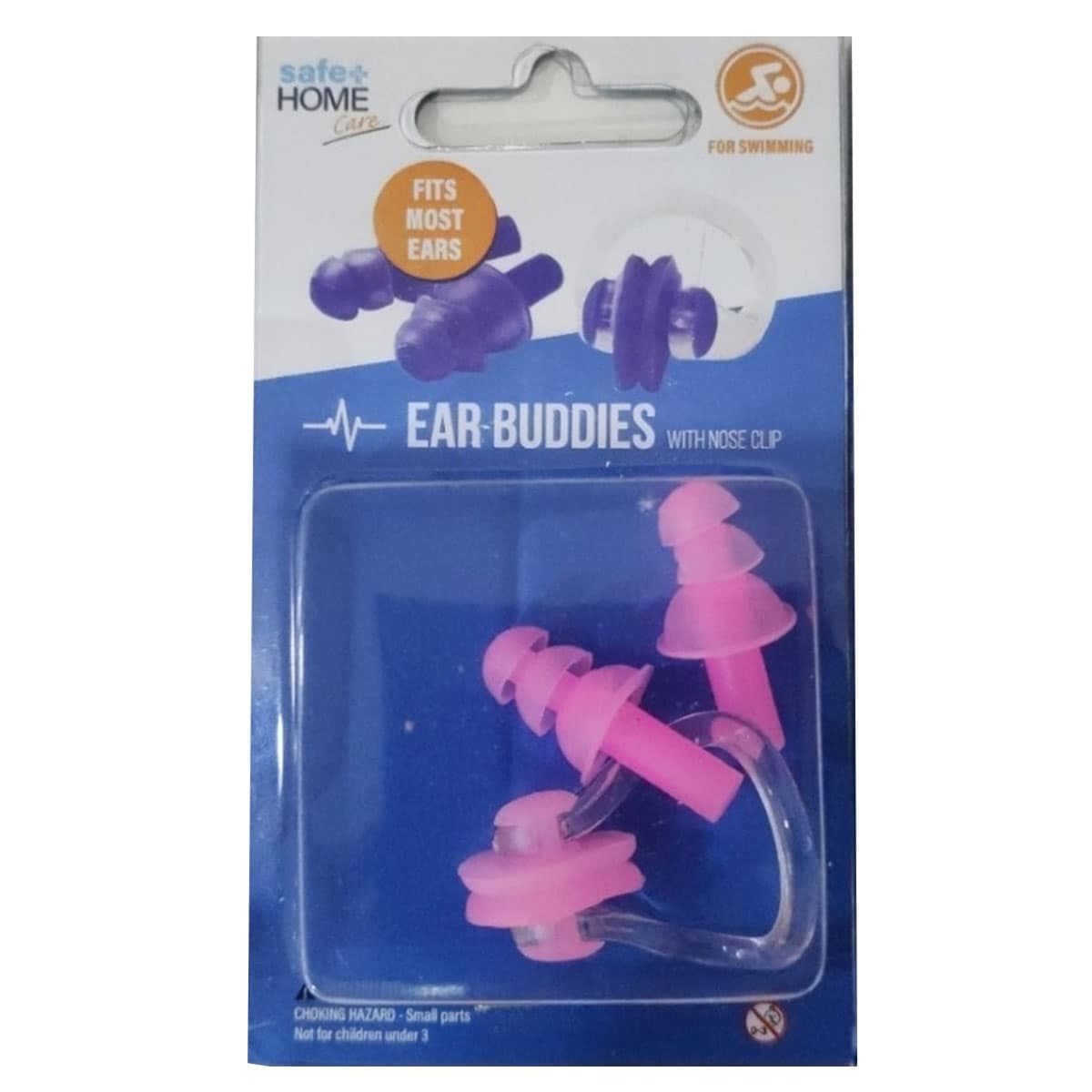 Thumbnail Safe Home Care Silicone Ear Buddies With Nose Clip Assorted Colour 1 Pack