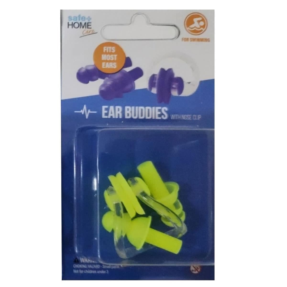 Thumbnail Safe Home Care Silicone Ear Buddies With Nose Clip Assorted Colour 1 Pack