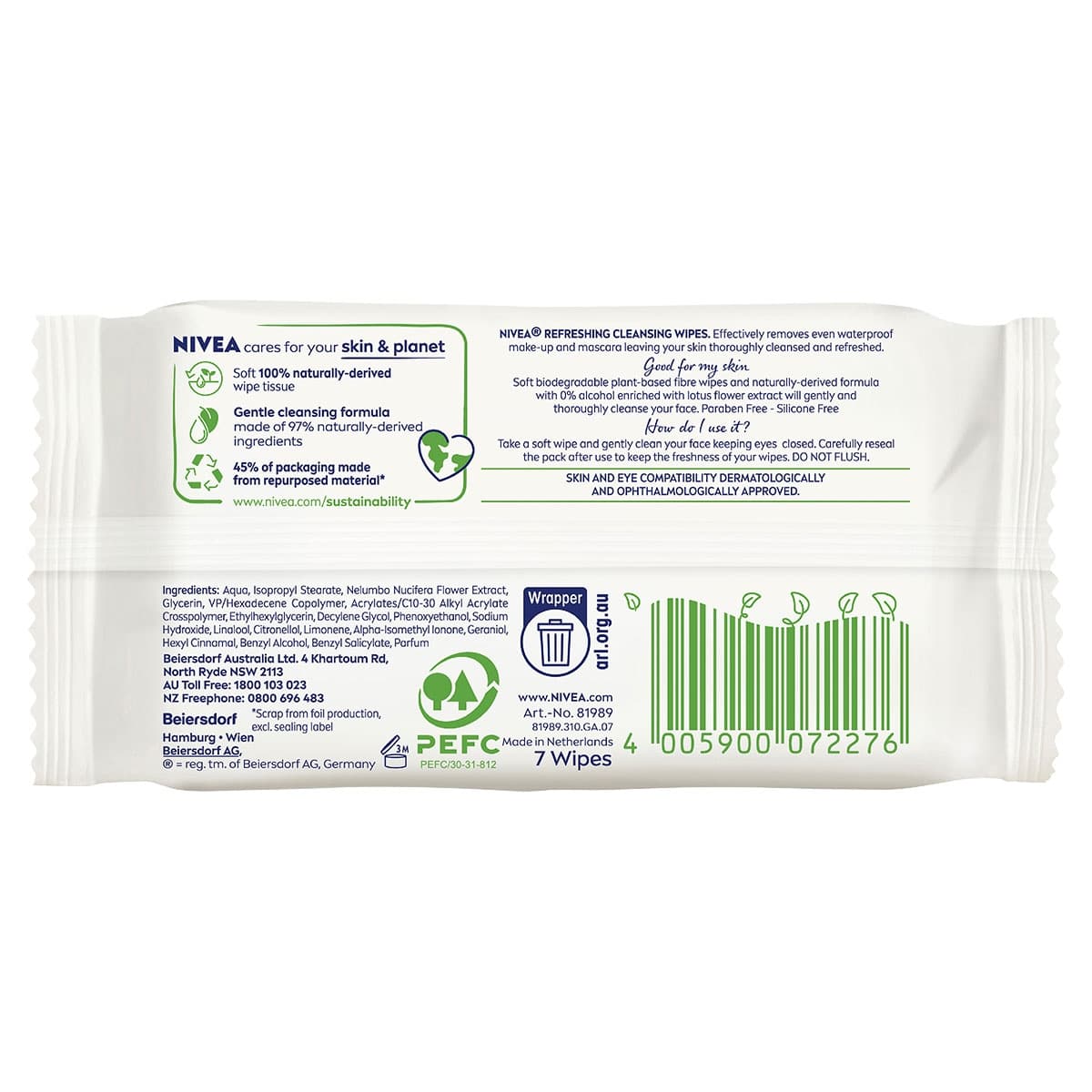 Thumbnail Nivea Refreshing Facial Cleansing Wipes 7 Pack