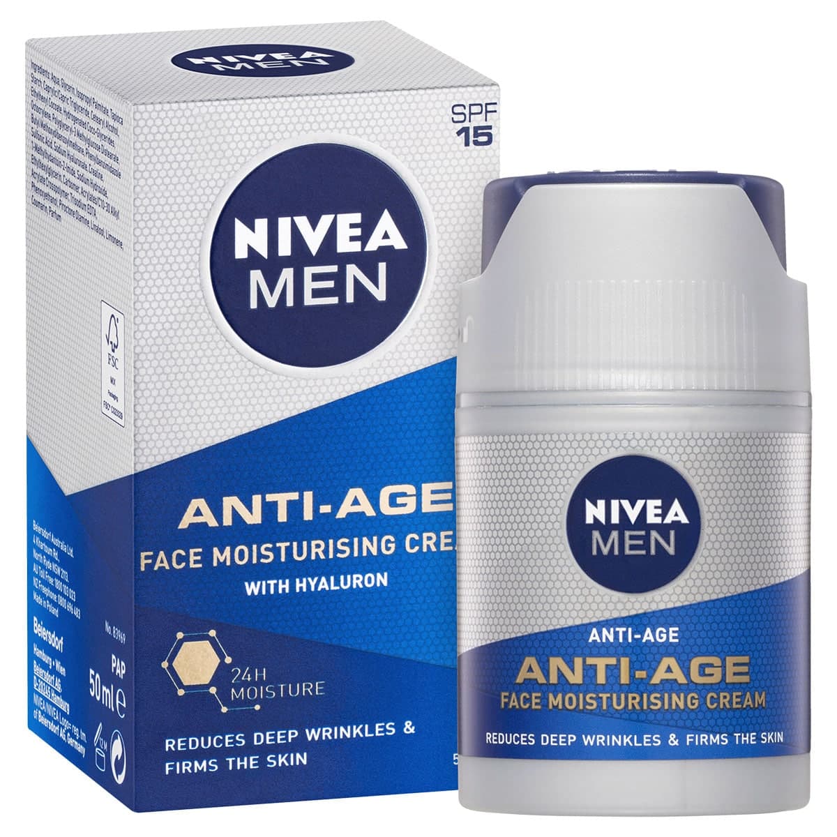 Thumbnail Nivea For Men Anti-Age Hyaluron Face Moisturising Cream Spf15 50Ml