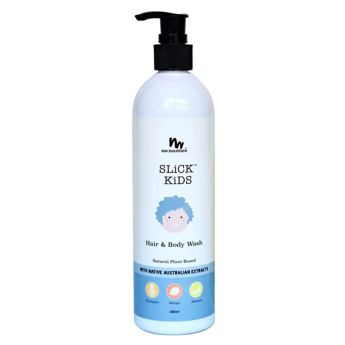 No Nasties Slick Kids Hair & Body Wash Mango & Pineapple 400Ml