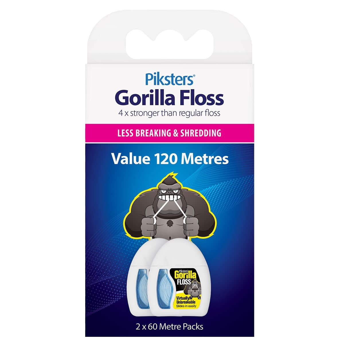 Piksters Gorilla Floss 60M X 2 Pack