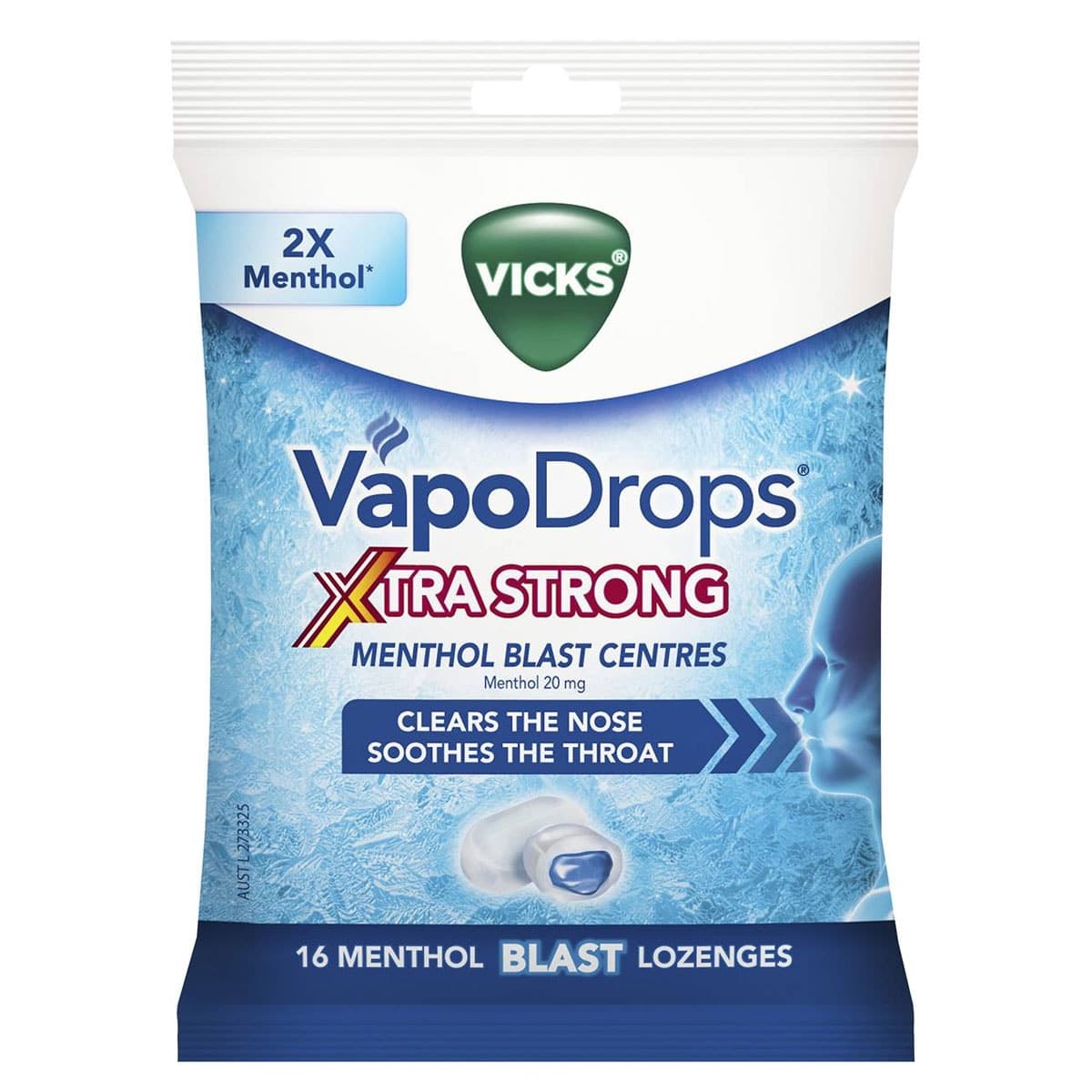 Vicks Vapodrops Xtra Strong Menthol Blast 16 Lozenges