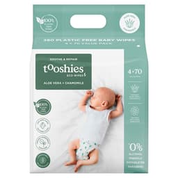 Tooshies By Tom Aloe Vera & Chamomile Wet Wipes 4 X 70 Pack