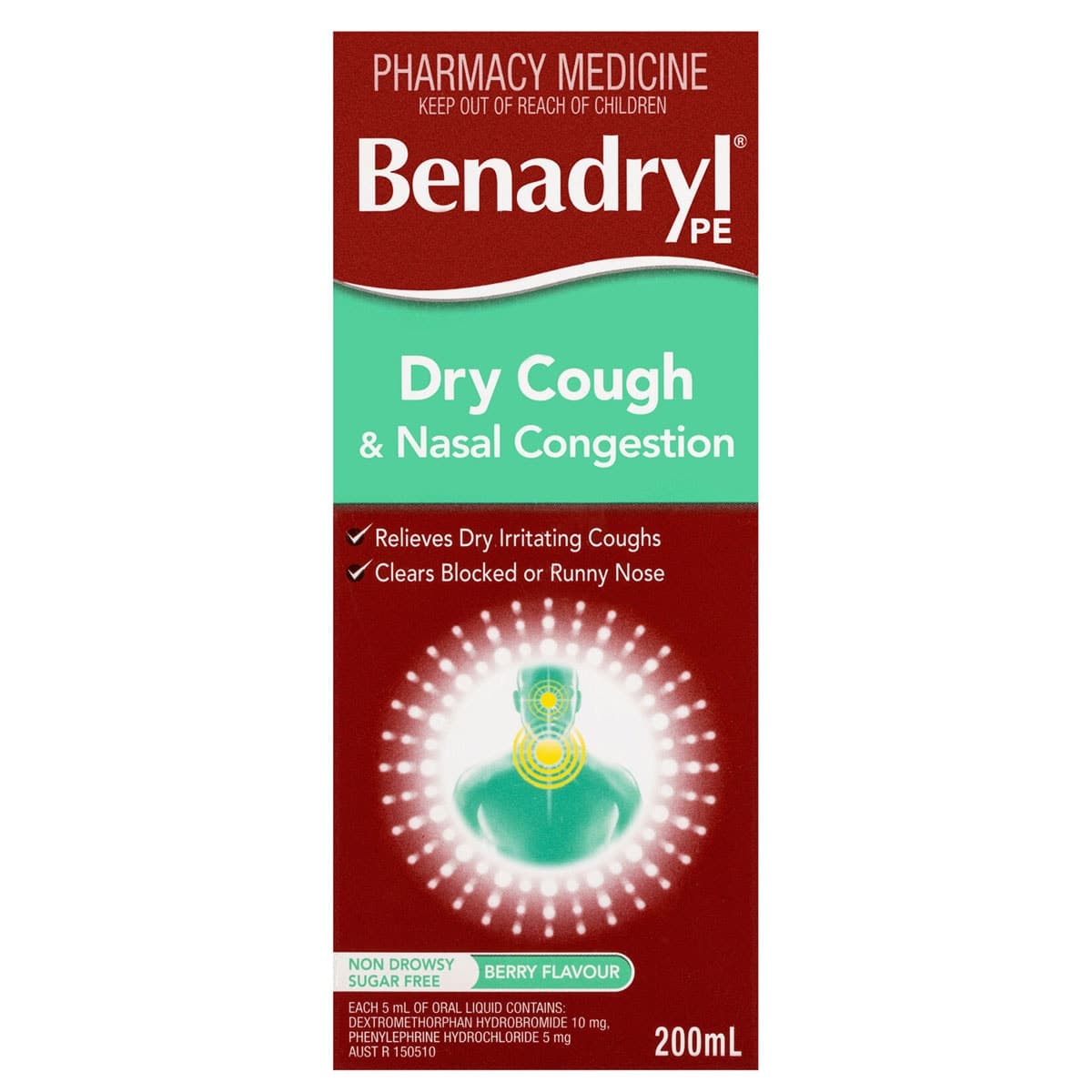 Benadryl Dry Cough & Nasal Congestion Liquid 200ml