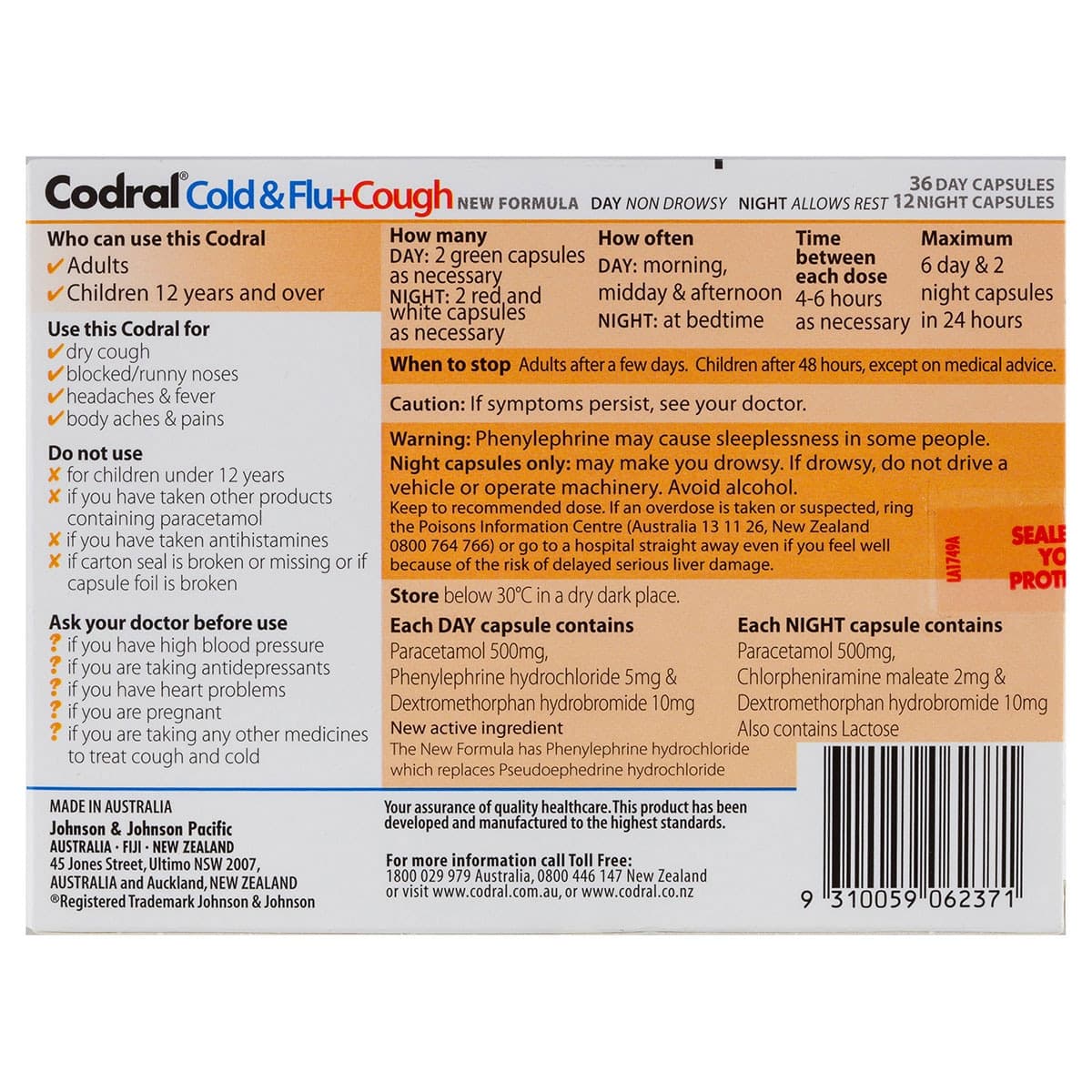 Thumbnail Codral Day & Night + Dry Cough Cold & Flu 48 Capsules