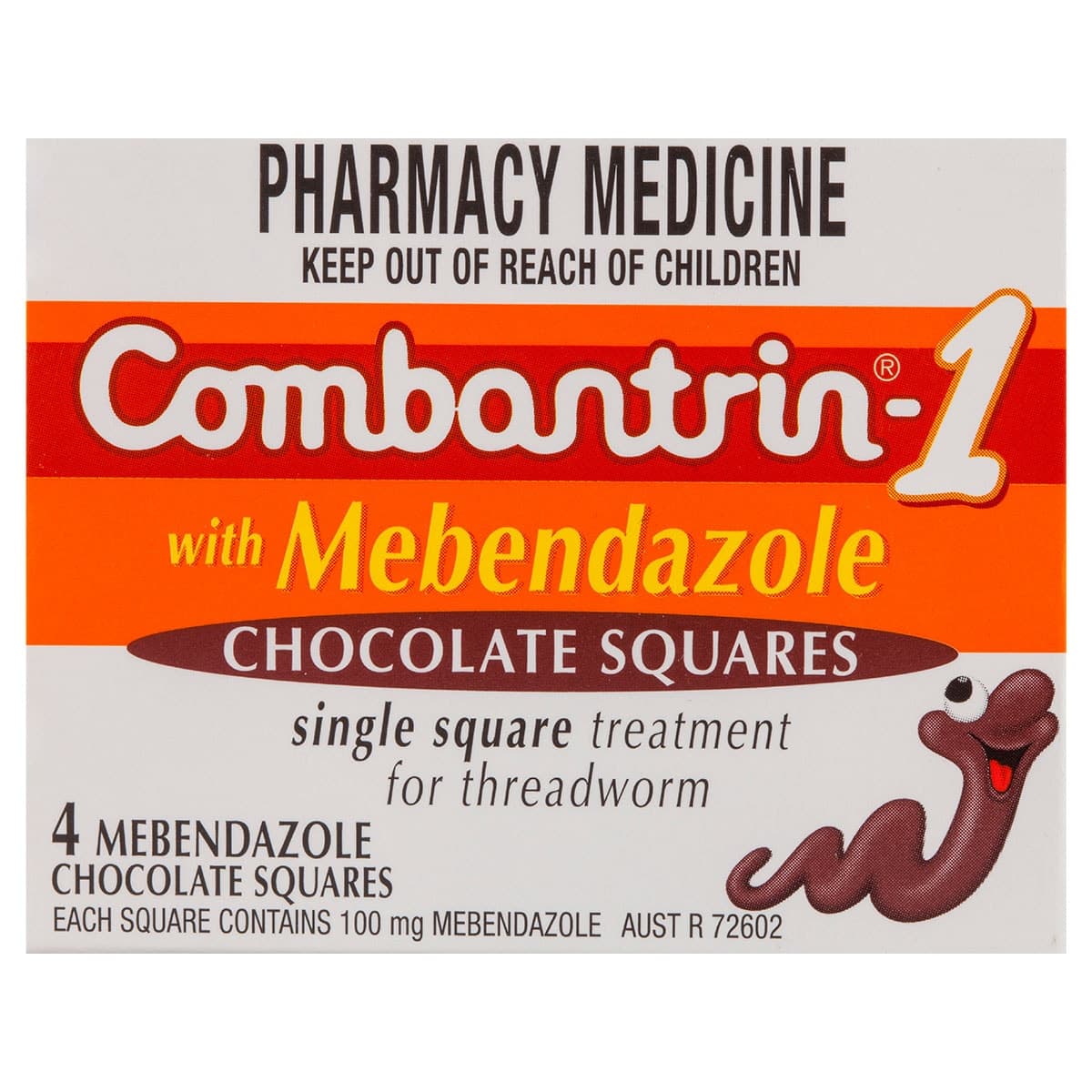 Combantrin-1 Chocolate Squares Worm Treatment 4 Pack