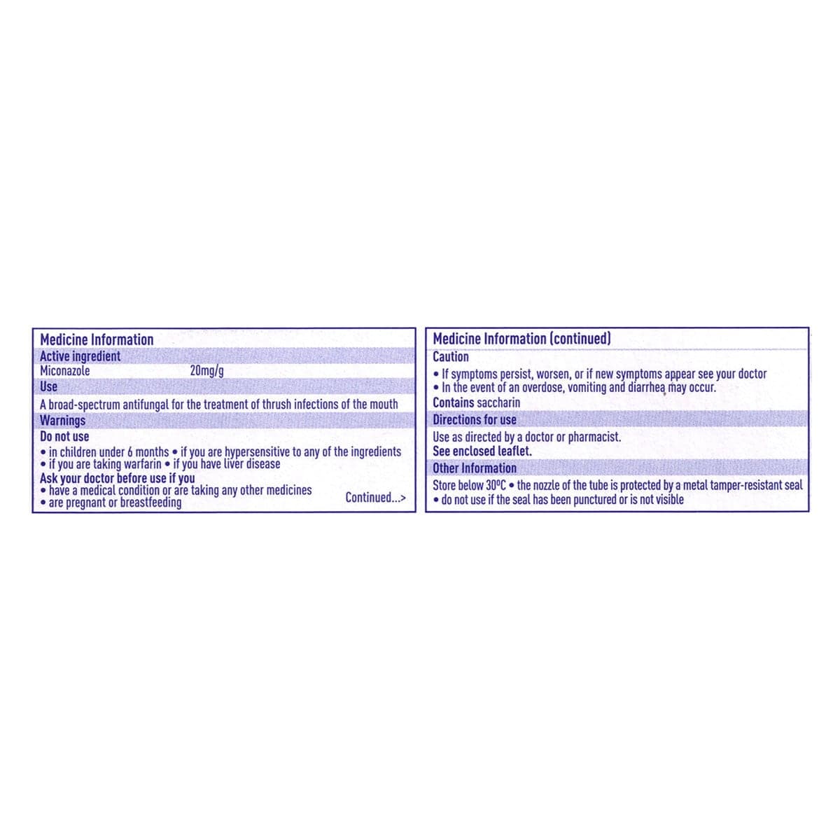 Thumbnail Daktarin Miconazole (2%) Oral Gel 15g