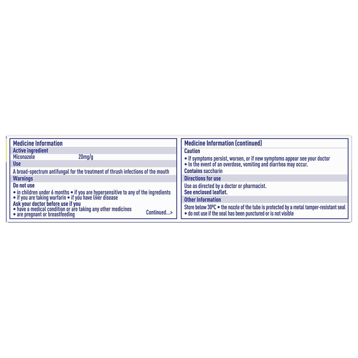 Thumbnail Daktarin Miconazole (2%) Oral Gel 40g