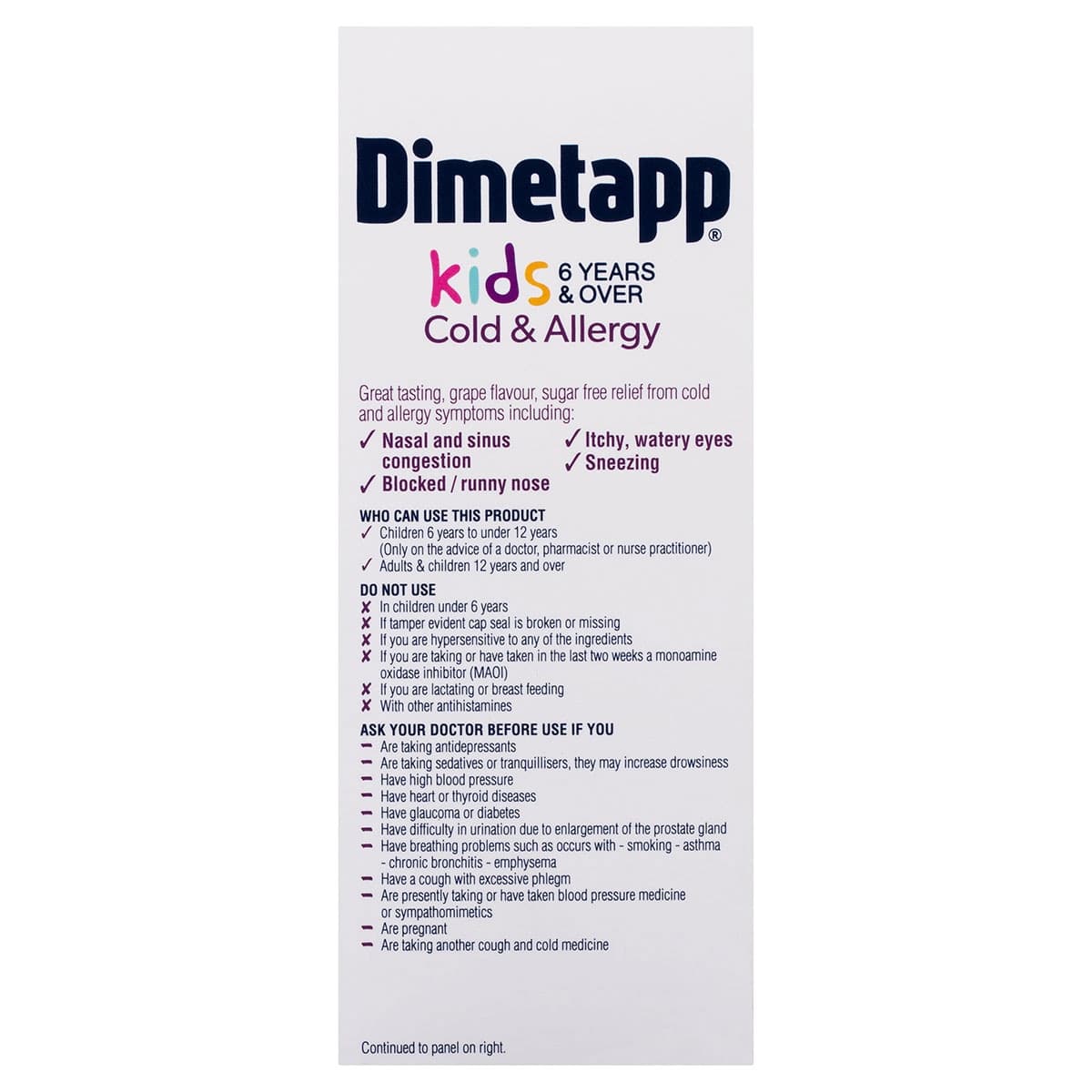 Thumbnail Dimetapp Kids 6+ Years Cold & Allergy 200ml