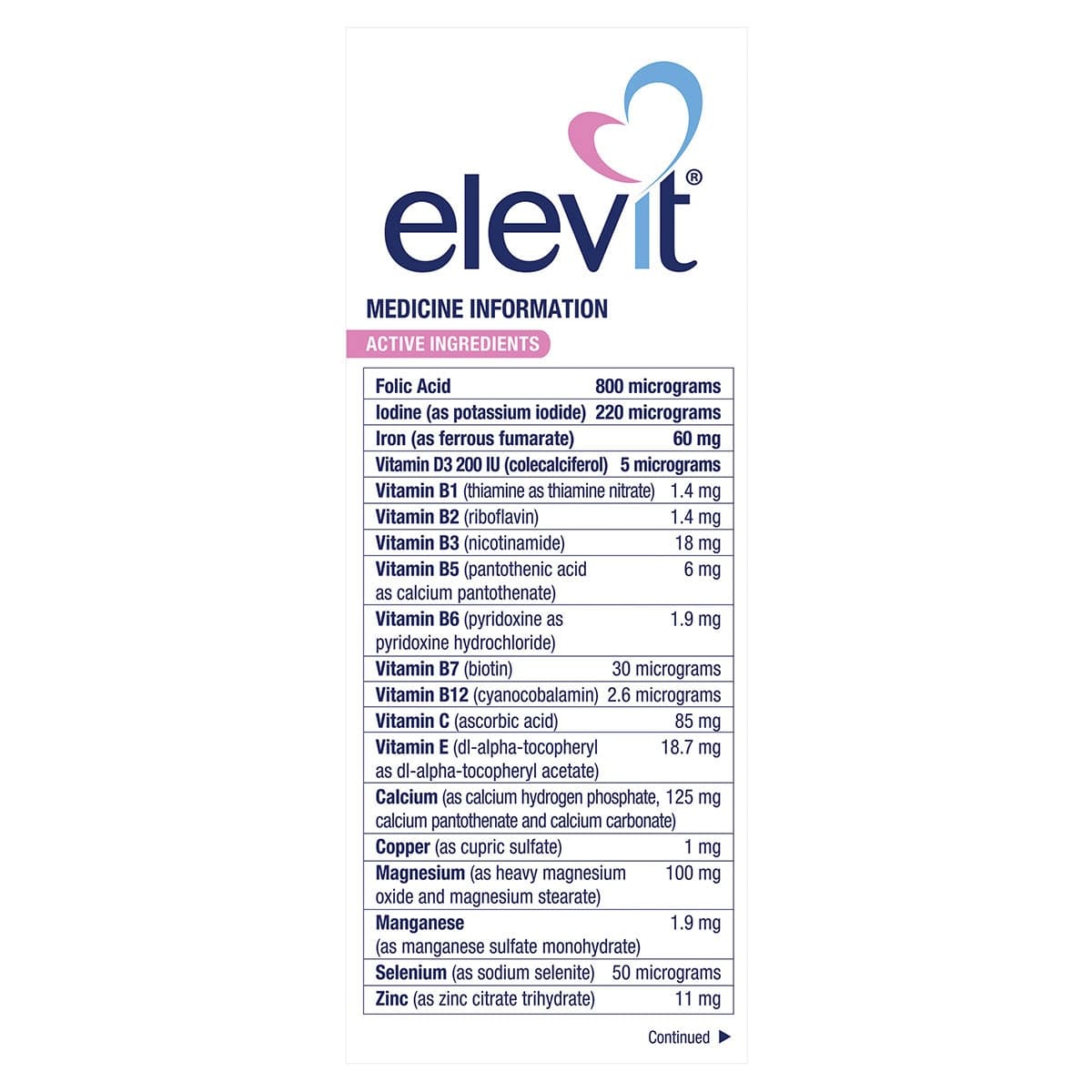 Thumbnail Elevit Pre-conception & Pregnancy Multivitamin 100 Tablets