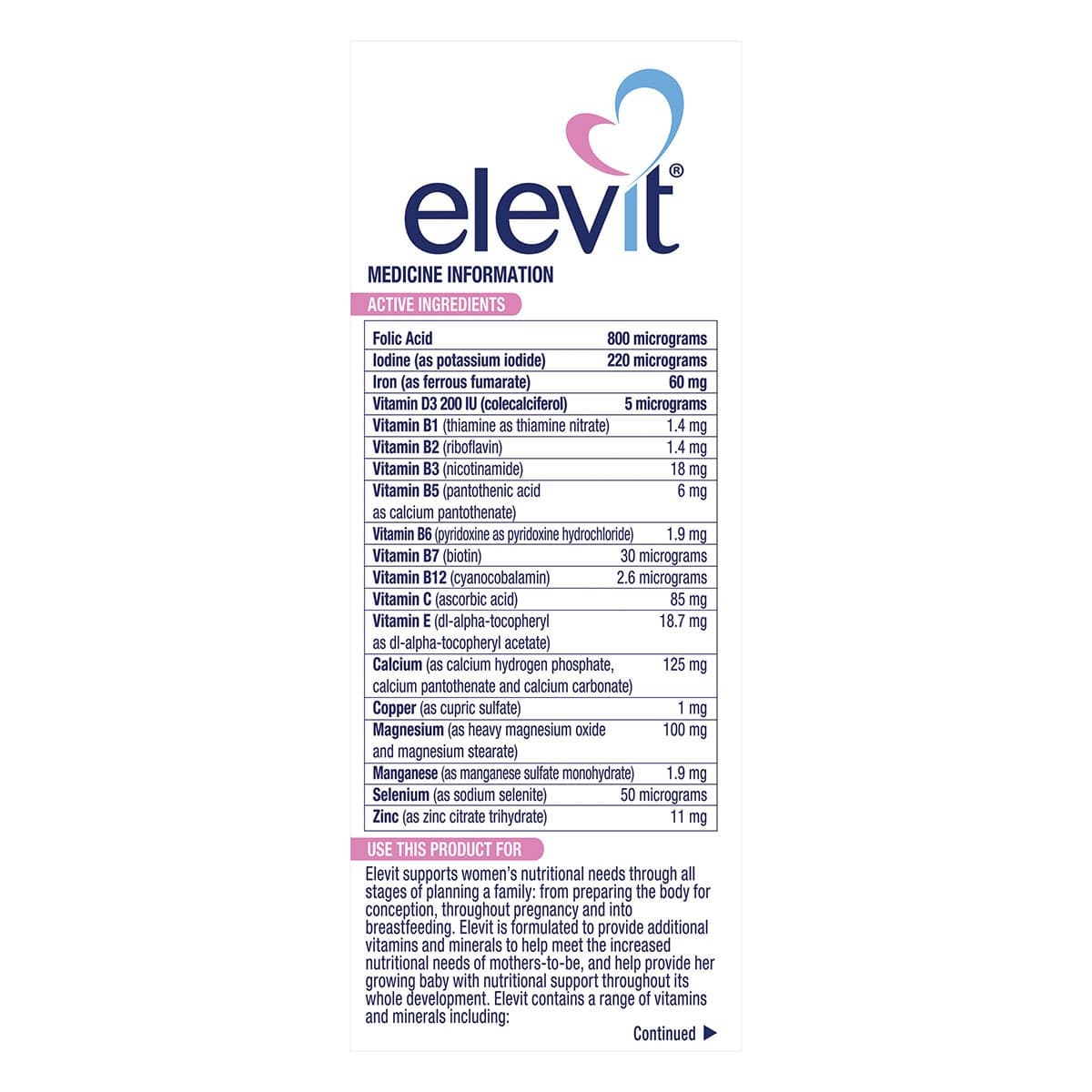 Thumbnail Elevit Pre-conception & Pregnancy Multivitamin 30 Tablets