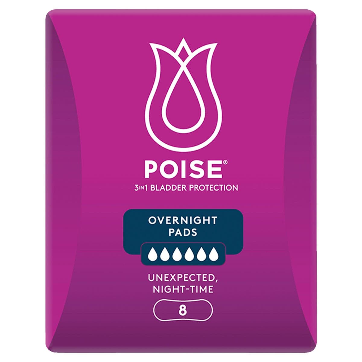 Poise Pads Overnight 8 Pack