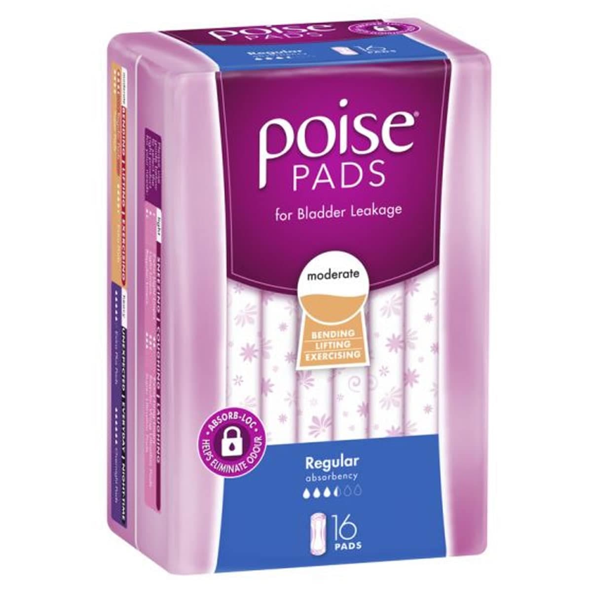 Poise Pads Regular 16 Pack