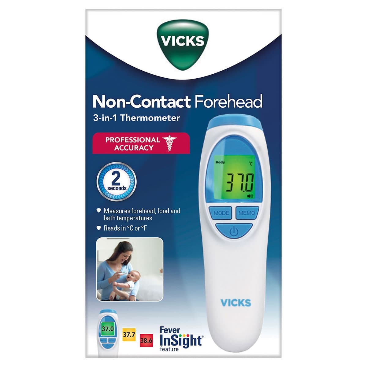 Vicks No Touch 3-In-1 Forehead Thermometer Vnt200