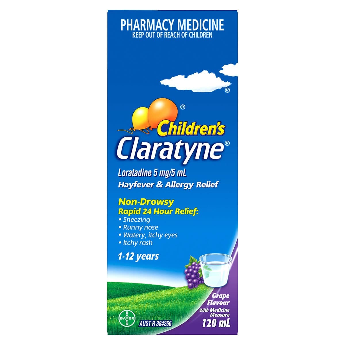 Claratyne Childrens Antihistamine Syrup Grape 120ml