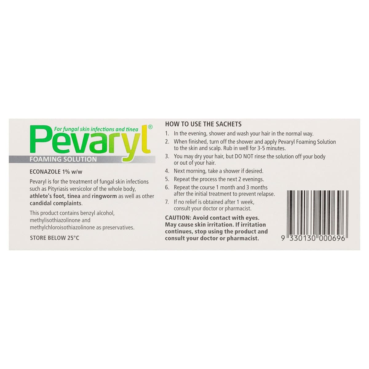 Thumbnail Pevaryl Foaming Solution 3 x 10g Sachets