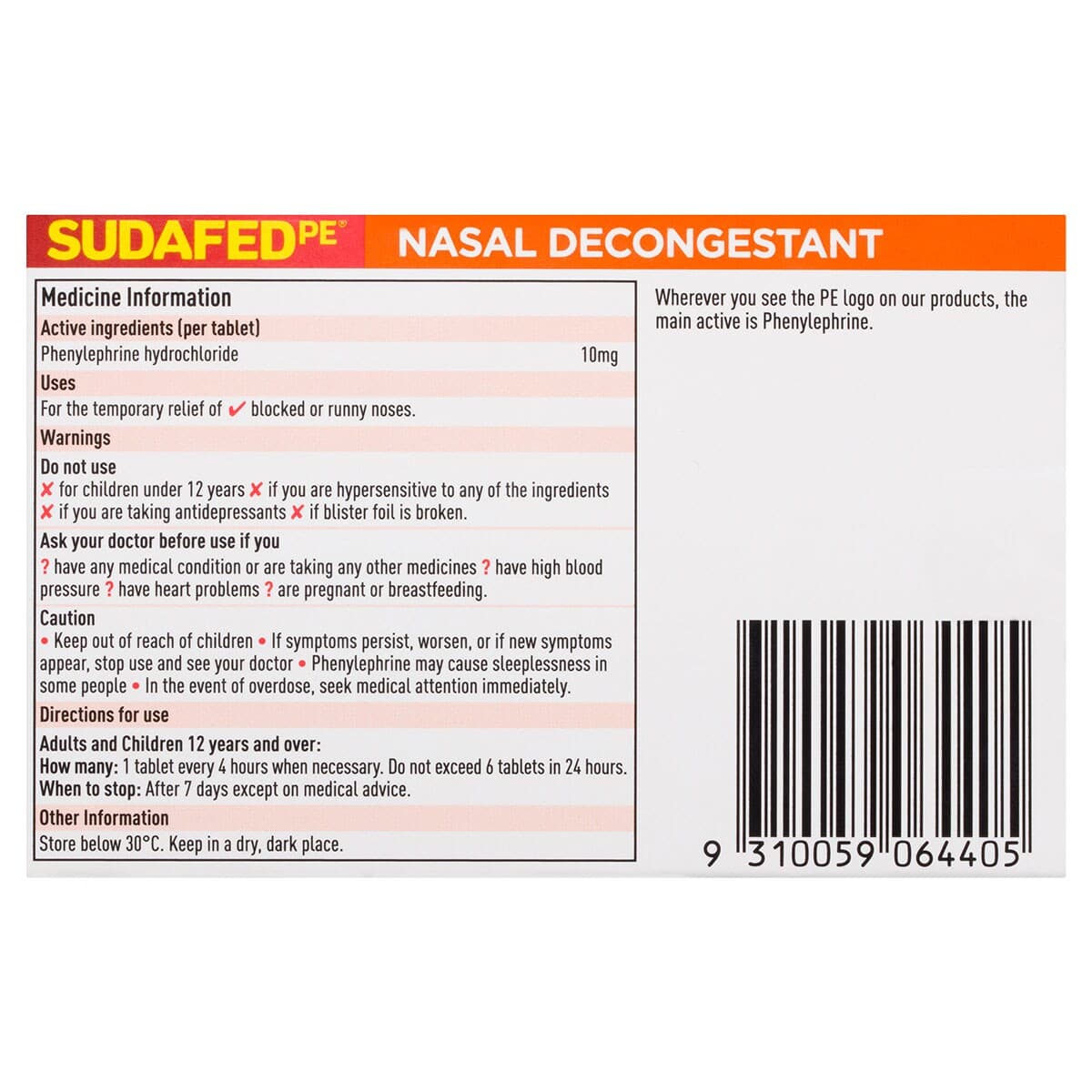 Thumbnail Sudafed PE Nasal Decongestant 48 Tablets