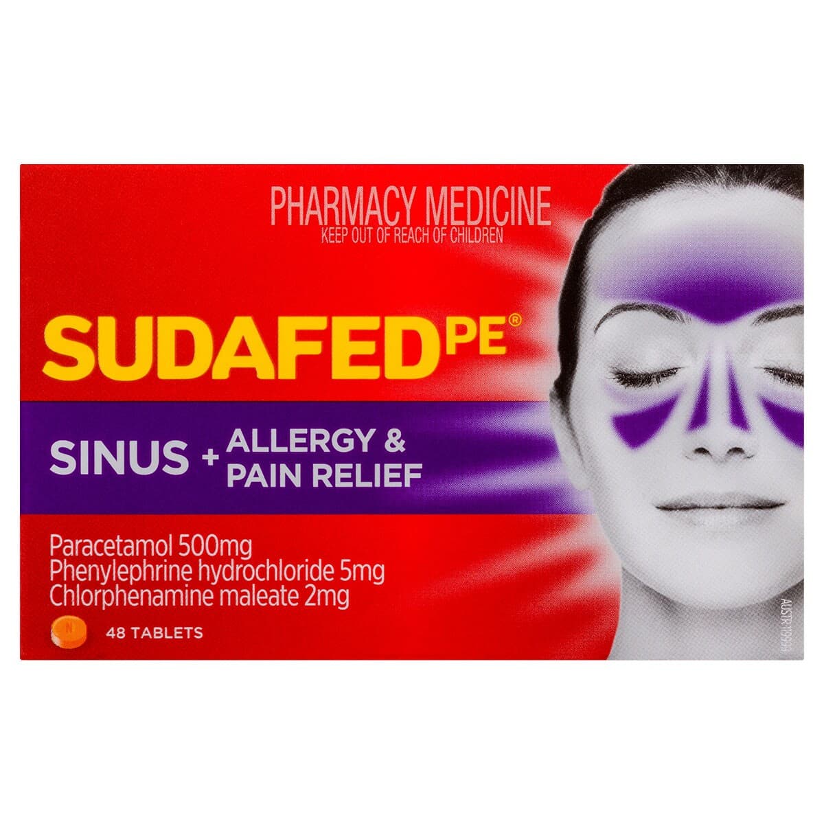 Sudafed PE Sinus + Allergy & Pain Relief 48 Tablets