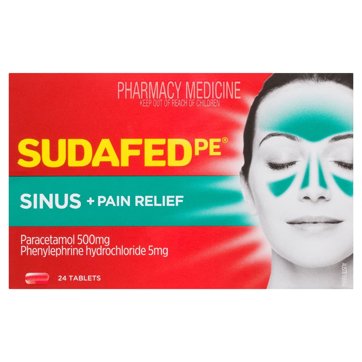 Sudafed PE Sinus + Pain Relief 24 Tablets