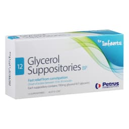 Glycerol Suppositories B.P. For Infants 12 Pack