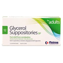 Glycerol Suppositories B.P. For Adult 12 Pack