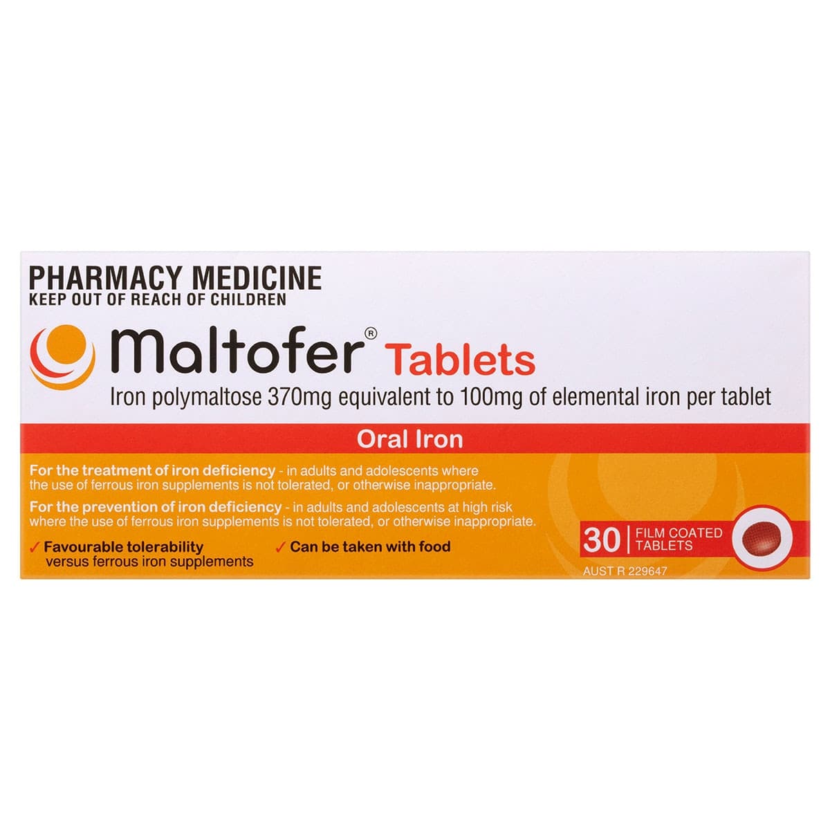 Maltofer Iron Tablets 100mg 30 Pack