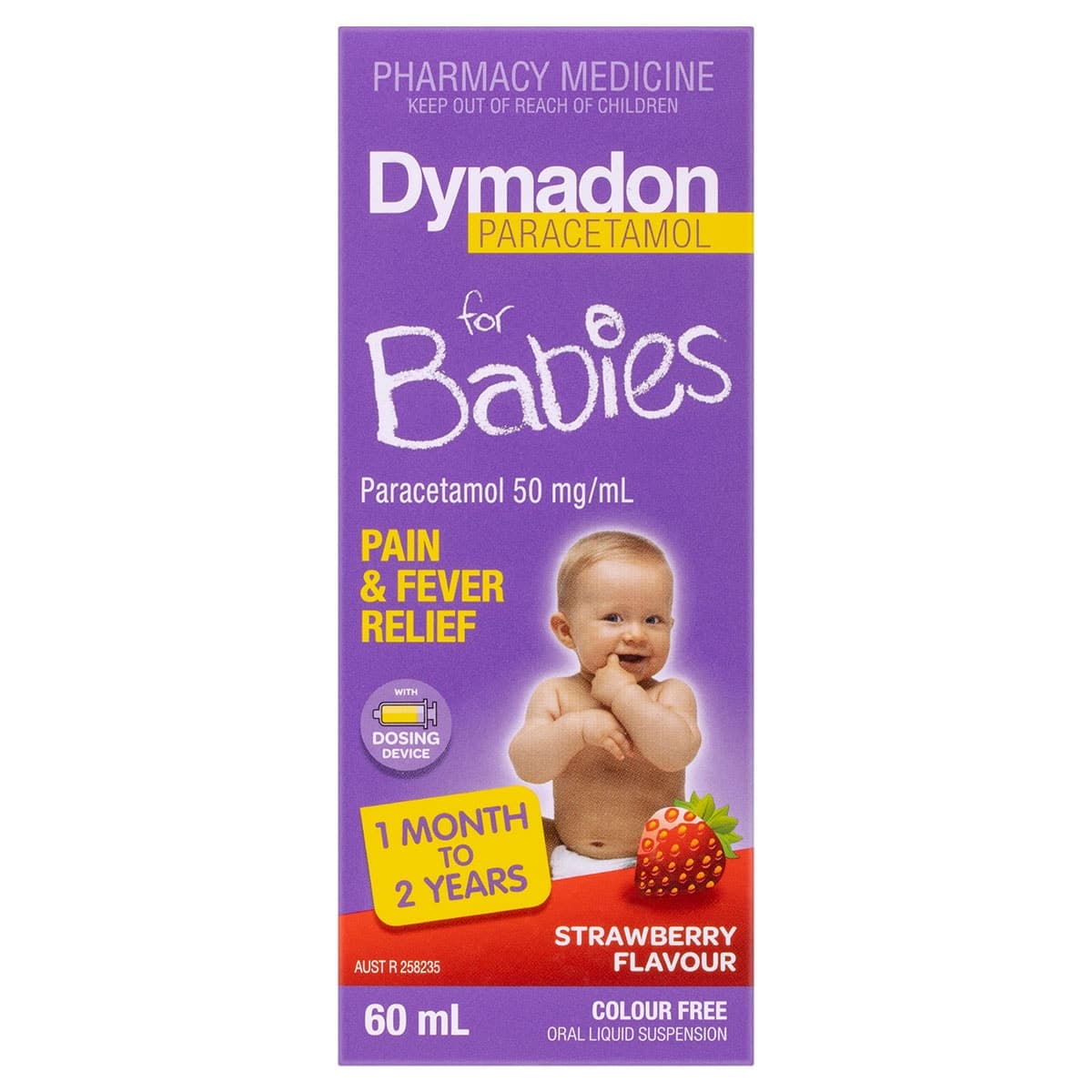 Dymadon for Babies 1 Month - 2 Years Strawberry 60ml