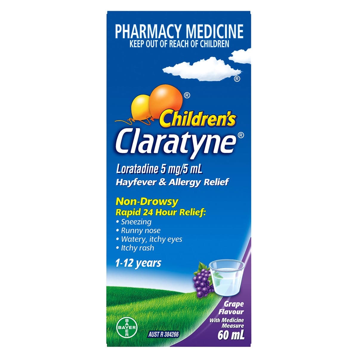 Claratyne Childrens Antihistamine Syrup Grape 60ml