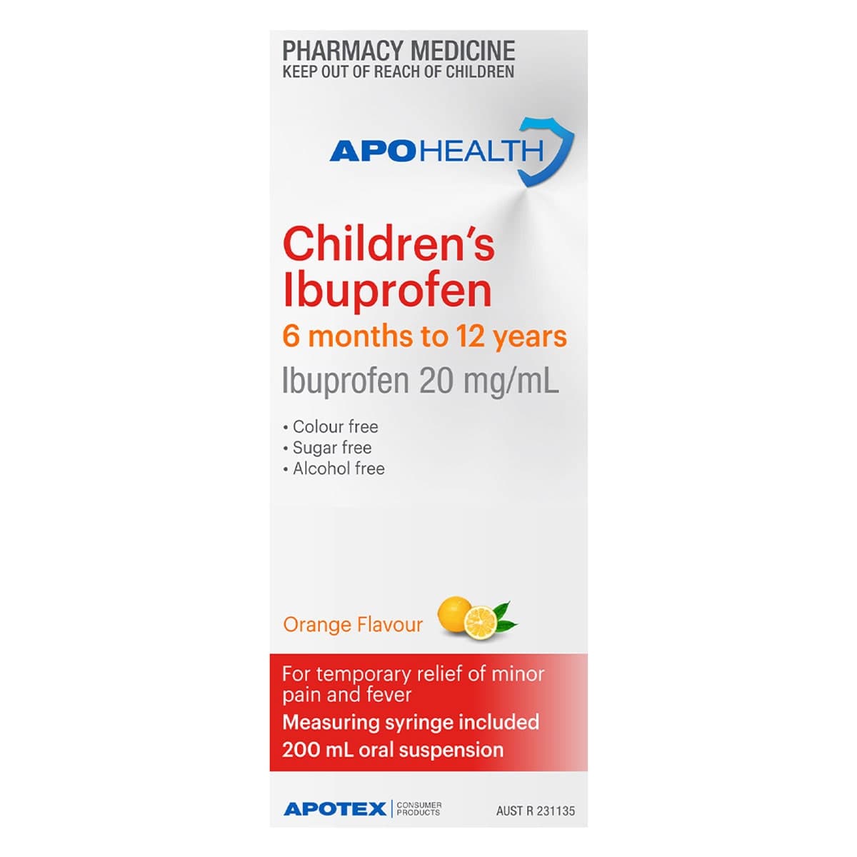 APOHEALTH Childrens Ibuprofen 6 Months -12 Years 200ml