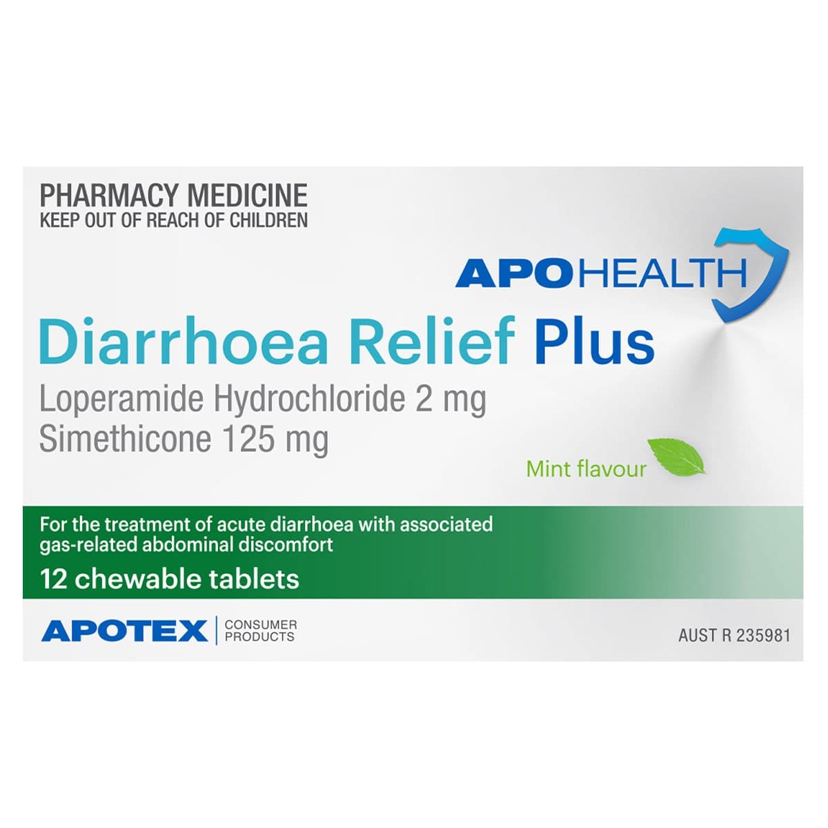 APOHEALTH Diarrhoea Relief Plus 12 Chewable Tablets