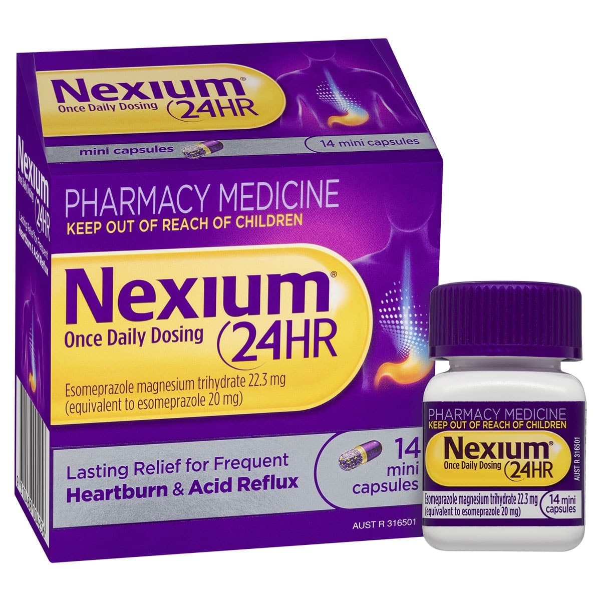 Thumbnail Nexium 24 Hour Heartburn & Acid Reflux Relief 14 Mini Capsules