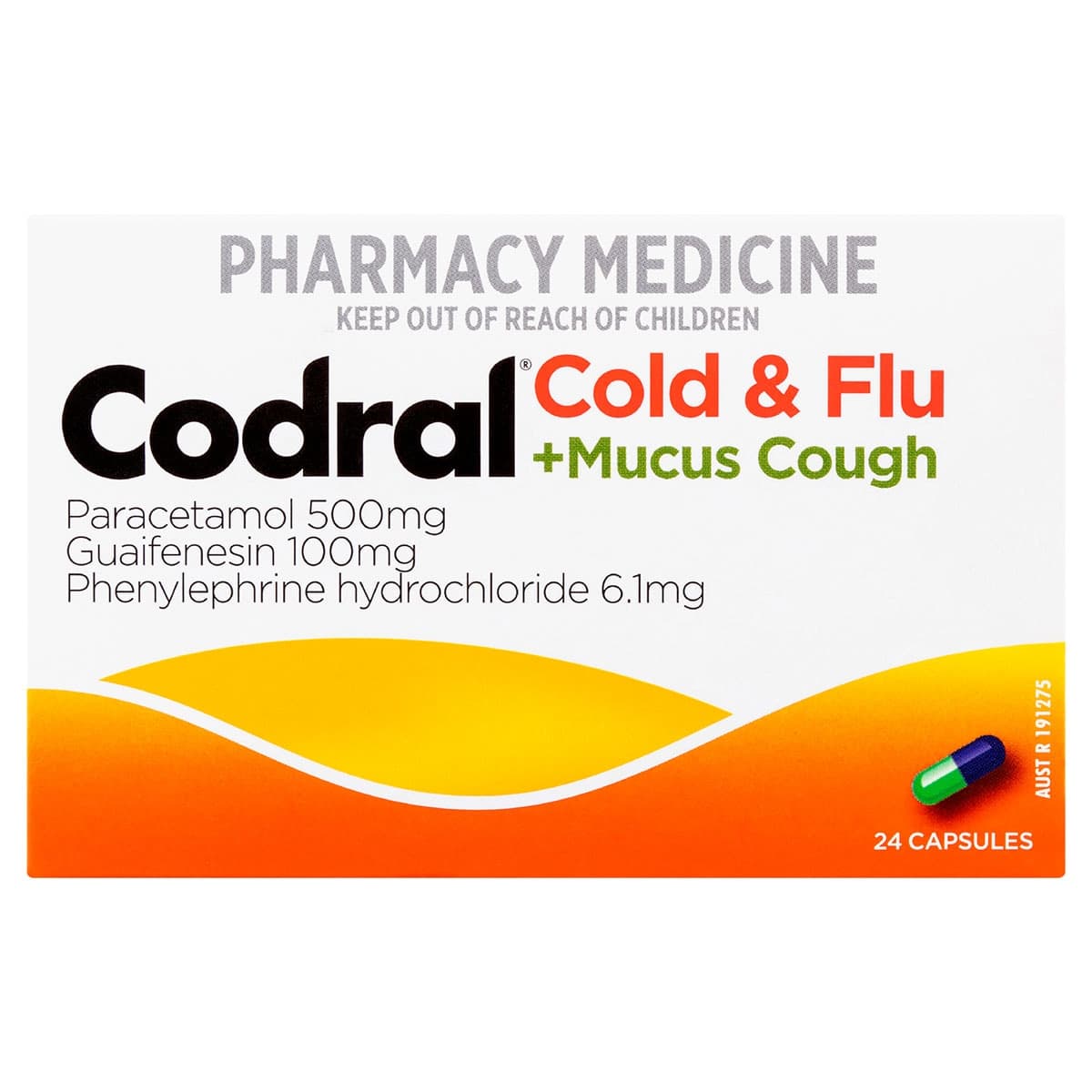 Codral Cold & Flu + Mucus Cough 24 Capsules