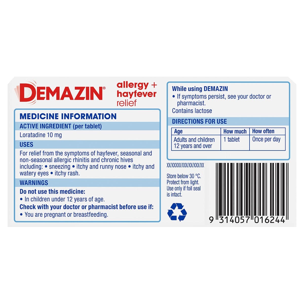 Thumbnail Demazin Allergy + Hayfever Rapid Relief 30 Tablets