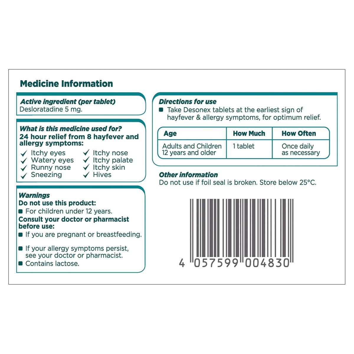 Thumbnail Desonex Allergy & Hayfever Relief 10 Tablets