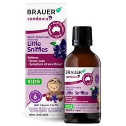 Brauer Sambucus Black Elderberry Kids Little Sniffles 50Ml