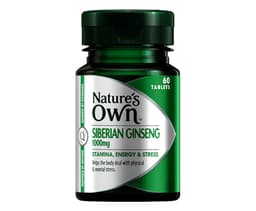 Natures Own Ginseng Siberian 1000Mg 60 Tablets