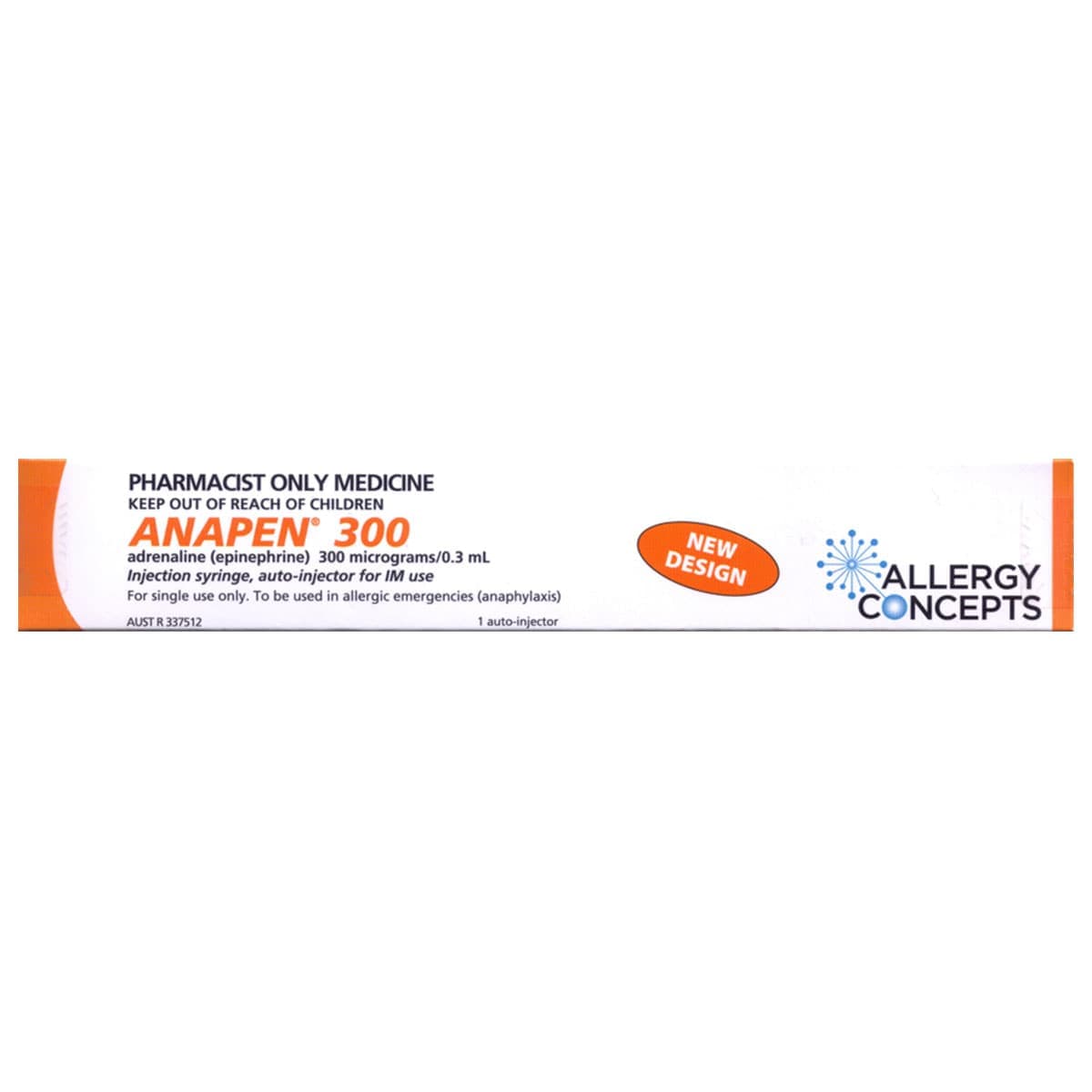 Anapen Adrenaline (300mcg) Auto-Injector 1 Pre-Filled Syringe