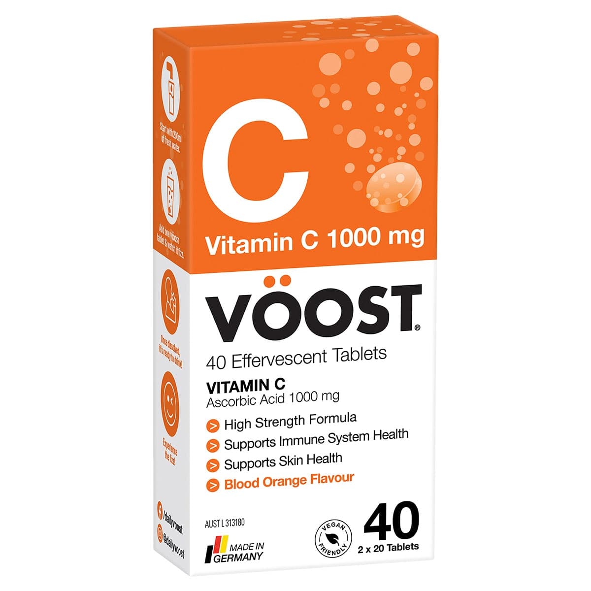 Voost Vitamin C 1000Mg 40 Effervescent Tablets