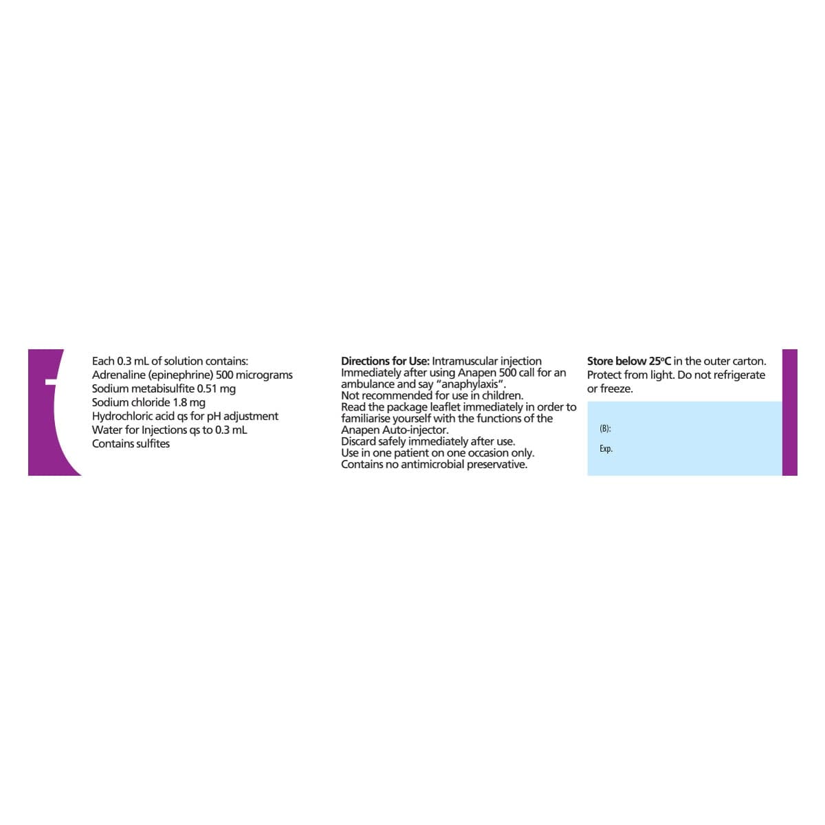 Thumbnail Anapen Adrenaline (500mcg) Auto-Injector 1 Pre-Filled Syringe